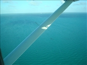 flying over the Belizean Caribbean